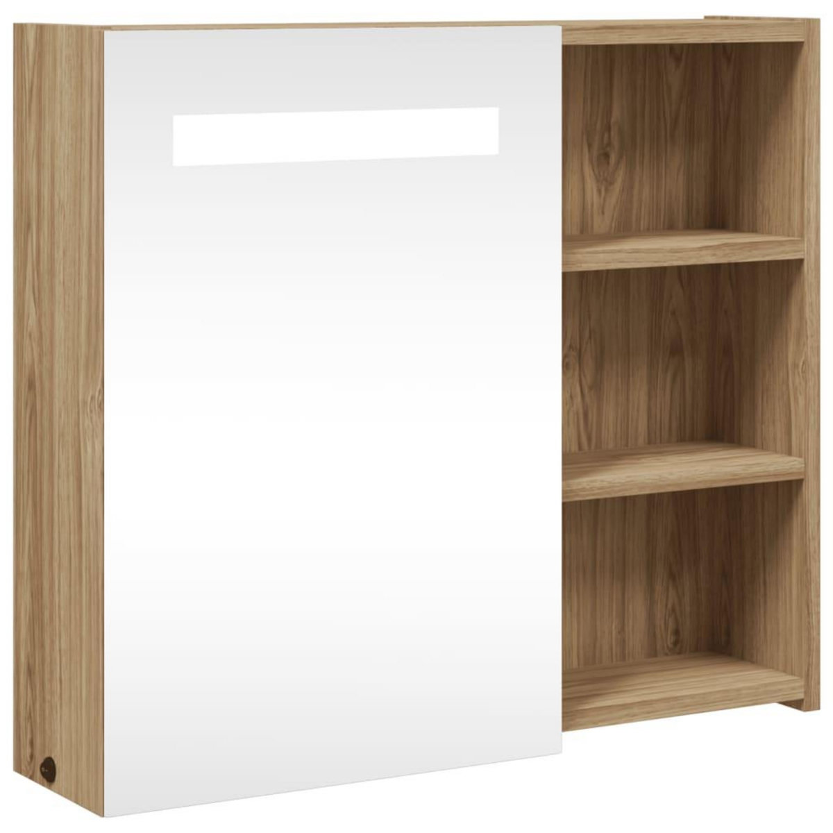 VIDAXL Armoire de salle de bain a miroir avec LED chene 60x13x52 cm