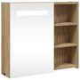 Voir la diapositive 2 : VIDAXL Armoire de salle de bain a miroir avec LED chene 60x13x52 cm