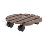 Voir la diapositive 3 : OUTSUNNY Lot de 4 supports ronds pour plantes avec roulettes intérieur extérieur
