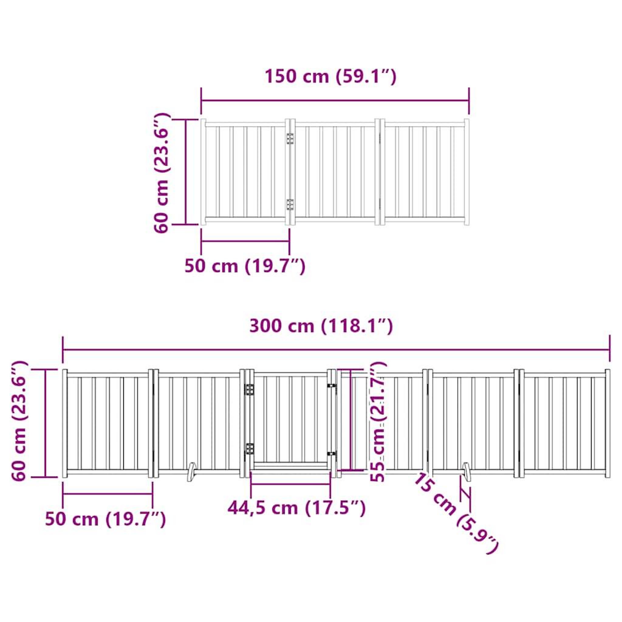Voir la diapositive 6 : VIDAXL Barriere pour chien porte pliable 12 panneaux bois de peuplier