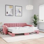 VIDAXL Lit de jour avec gigogne sans matelas rose 80x200 cm
