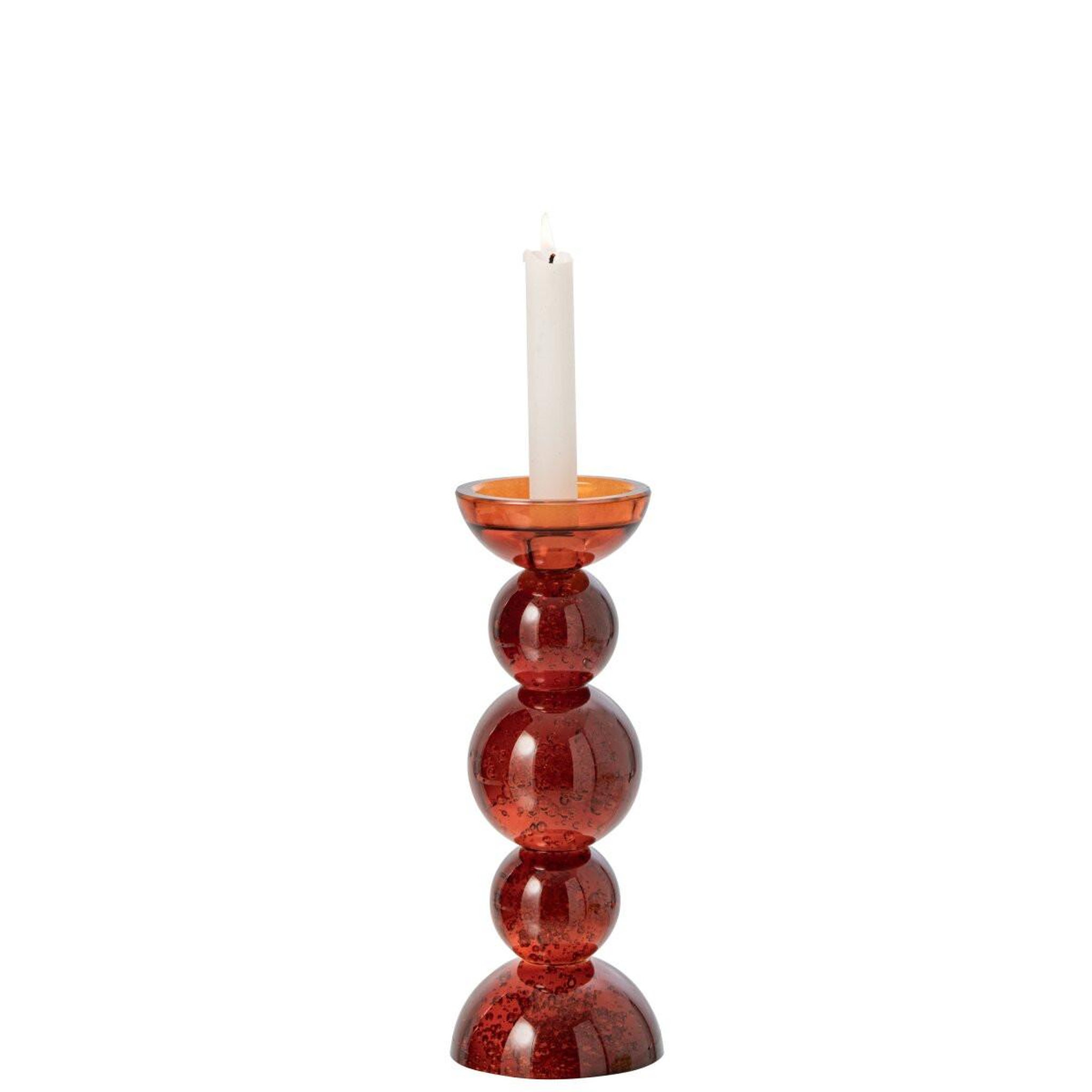 Voir la diapositive 2 : J-LINE Bougeoir Boules en Verre  Dimitri  27cm Bronze
