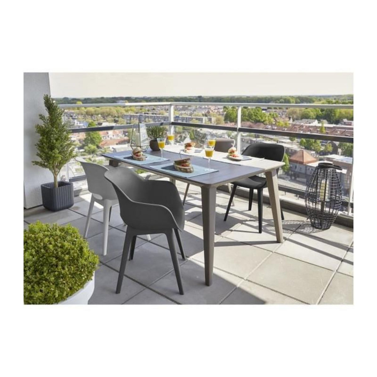 ALLIBERT JARDIN ALLIBERT JARDIN Table Lima 160 6 personnes - Design contemporain - Cappucino