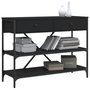 Voir la diapositive 3 : VIDAXL Table console avec tiroirs et étagères noir bois d ingénierie
