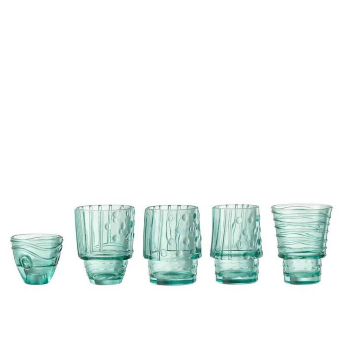 Paris Prix Lot de 4 Verres Design  Poisson  36cm Bleu Azur