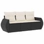 Voir la diapositive 2 : VIDAXL Salon de jardin 3 pcs avec coussins noir resine tressee