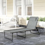 Voir la diapositive 4 : OUTSUNNY Bain de soleil transat pliable dossier inclinable multi-positions acier thermoplastique lacets élastiques noir textilène gris clair