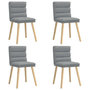 Voir la diapositive 2 : VIDAXL Chaises a manger lot de 4 gris clair tissu