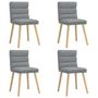 Voir la diapositive 2 : VIDAXL Chaises a manger lot de 4 gris clair tissu