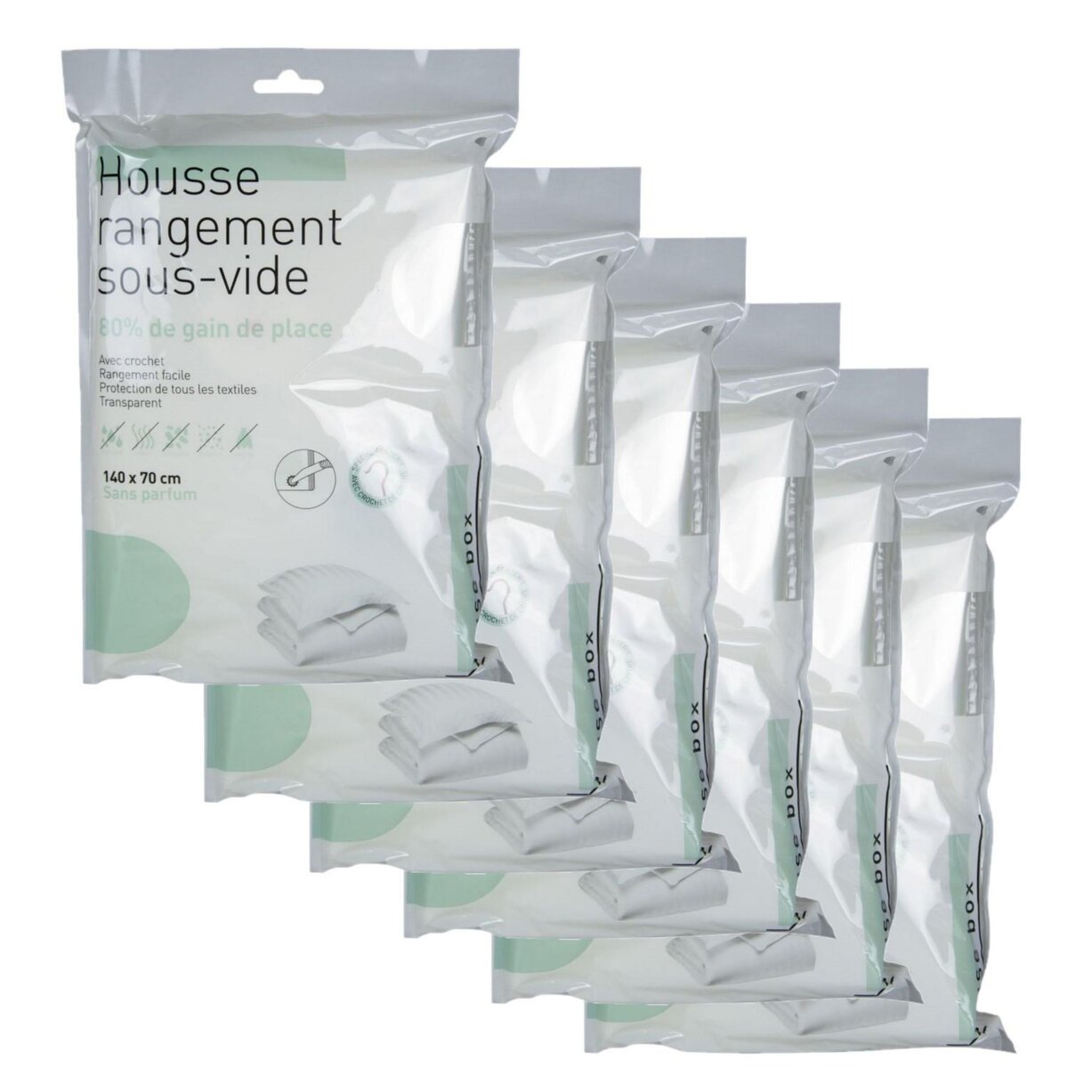 Lot de 6 Housses de Rangement Sous Vide,Sacs de Rangement Sous