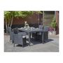 Voir la diapositive 2 : Keter Table de jardin plateau latte - Dimensions : 160x90x74 cm - structure imitation rotin tressée - ALLIBERT BY KETER - 6 personnes