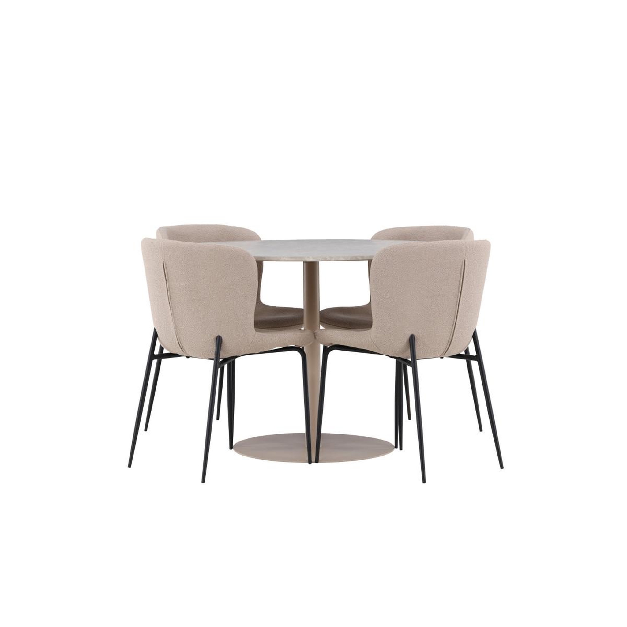Voir la diapositive 2 : Paris Prix Ensemble table à manger & 4 chaises  lycke & modesto  110cm beige