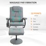 HOMCOM Fauteuil de massage et relaxation électrique pivotant inclinable avec repose-pied revêtement synthétique gris