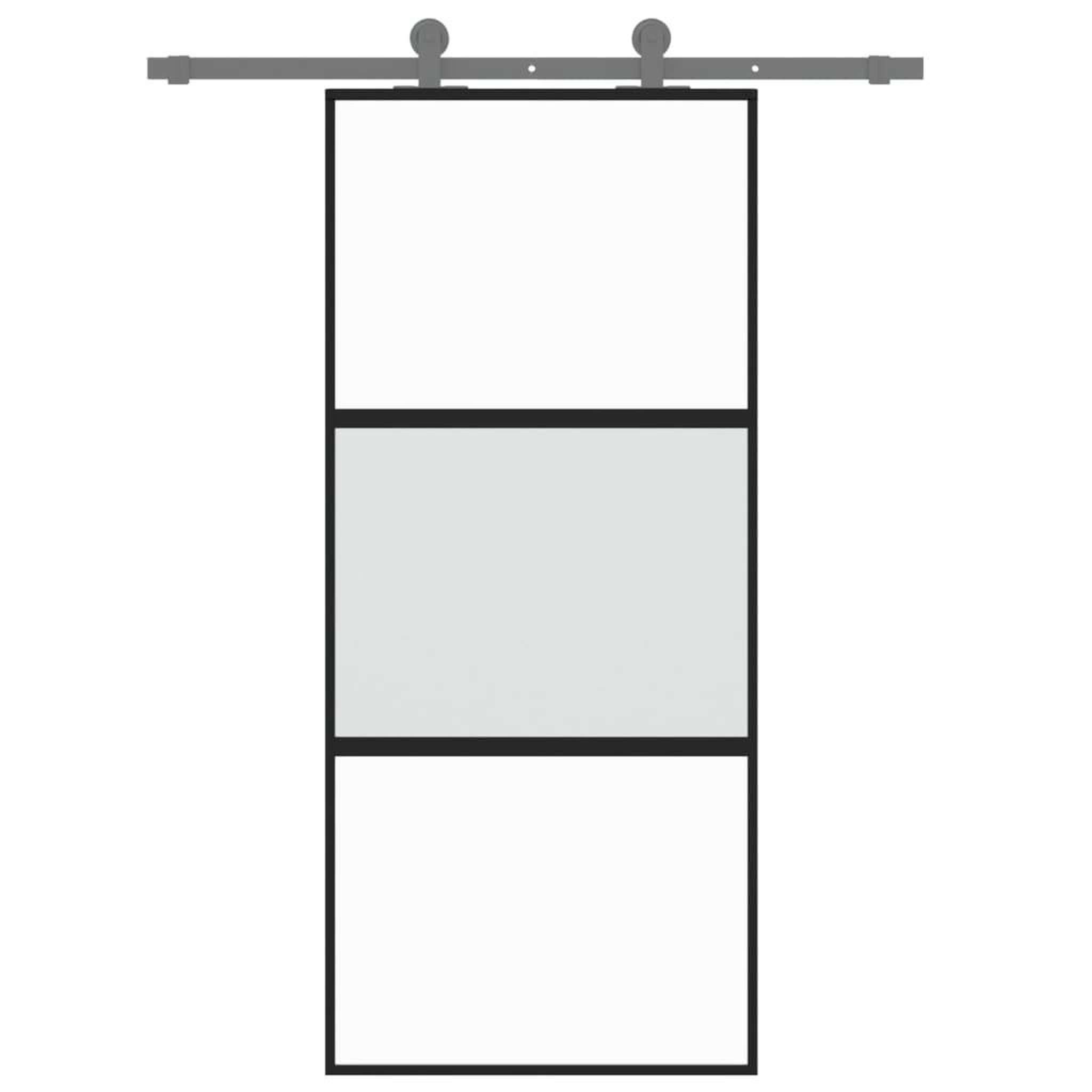 Voir la diapositive 3 : VIDAXL Porte coulissante noir 90x205 cm verre trempe aluminium