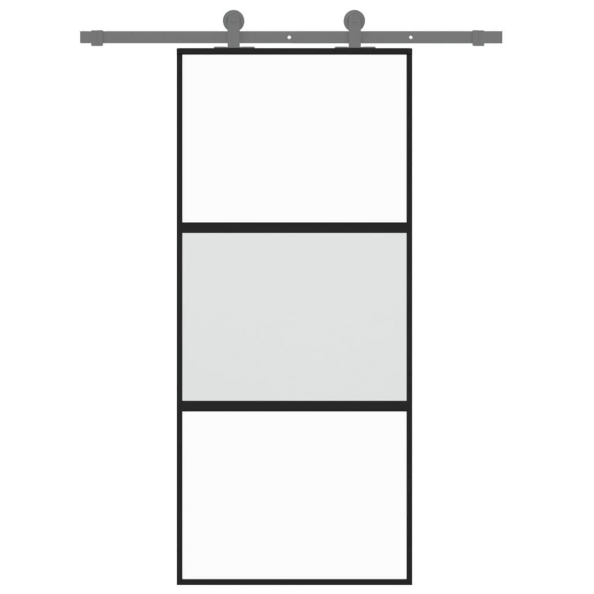 VIDAXL Porte coulissante noir 90x205 cm verre trempe aluminium