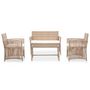 Voir la diapositive 2 : VIDAXL Salon de jardin 4 pcs avec coussins Resine tressee Beige