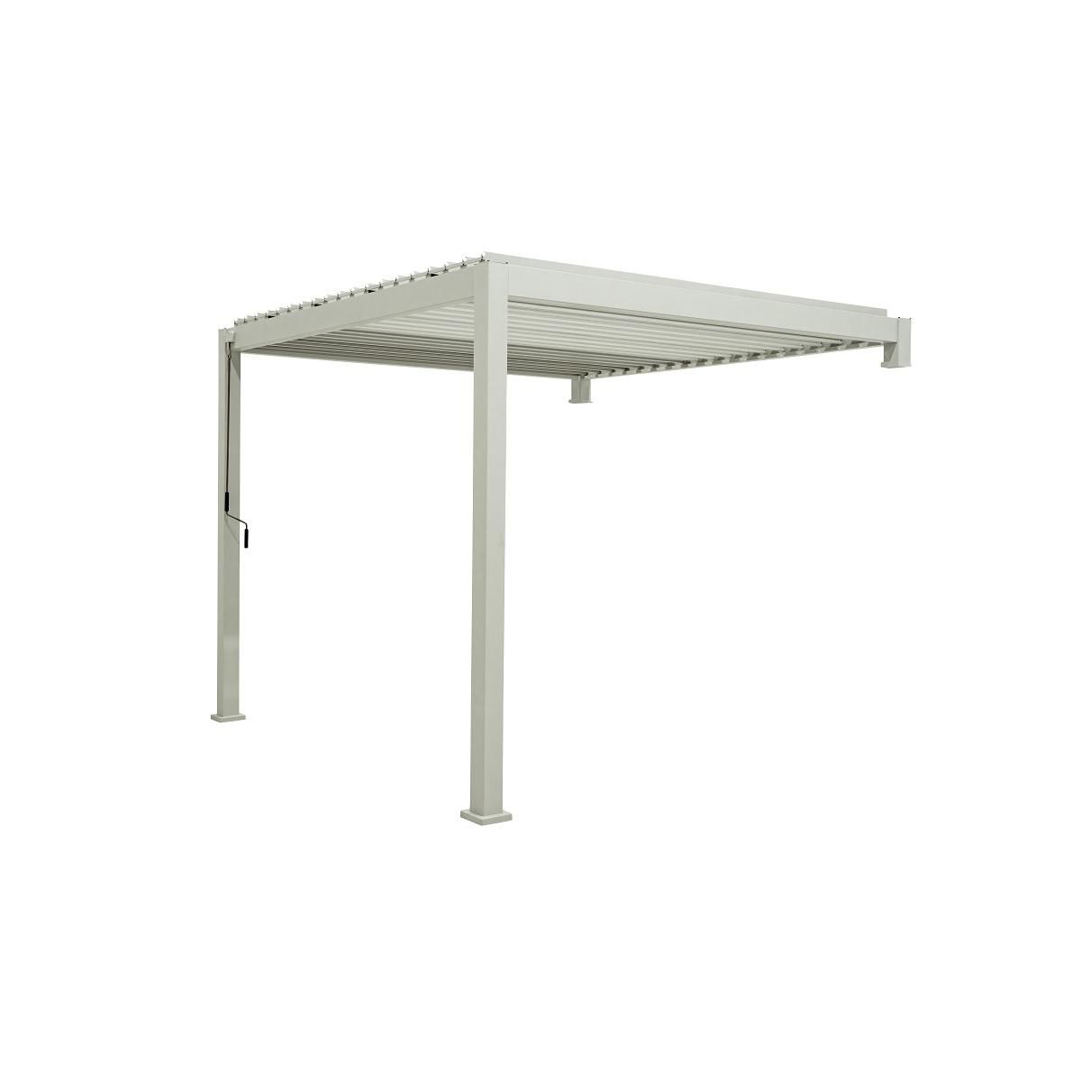 OMBREA Pergola Bioclimatique adossée (2pieds) 3x3,6m blanc OMBREA®