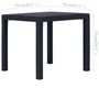 Voir la diapositive 6 : VIDAXL Table de jardin Anthracite 79x79x72cm Plastique Aspect de rotin