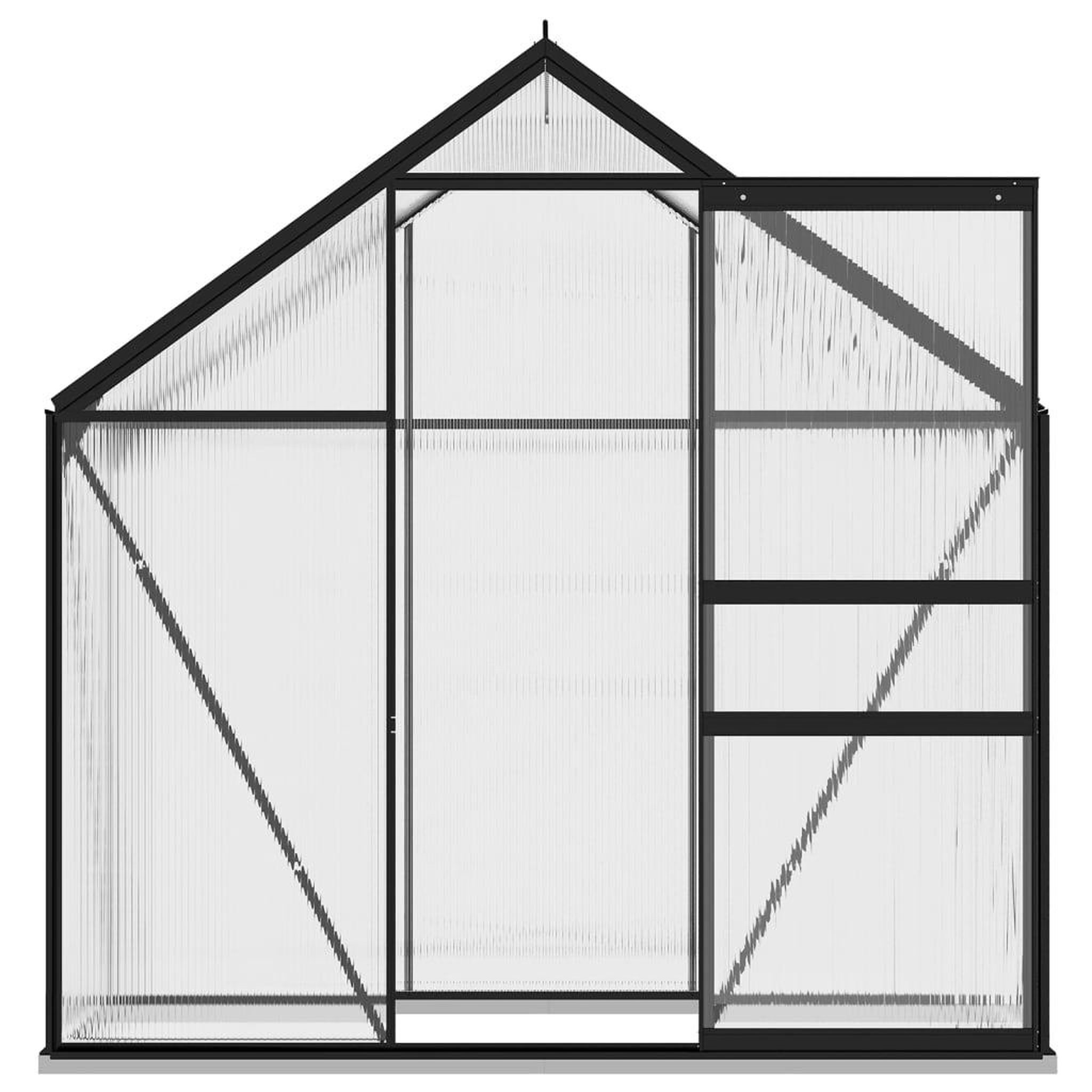 Voir la diapositive 5 : VIDAXL Serre Anthracite Aluminium 1,33 m^2