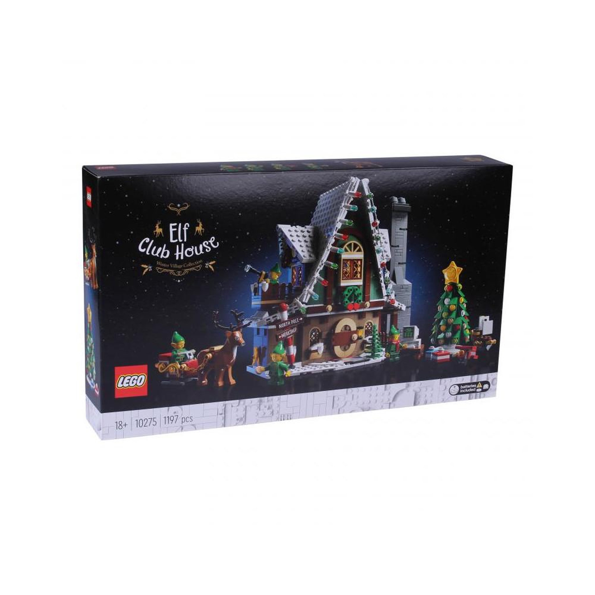 Voir la diapositive 2 : LEGO Coffret de construction Creator Elf Club House hiver de Noël 10275 avec 197 pièces, brique lumineuse et décorations festives
