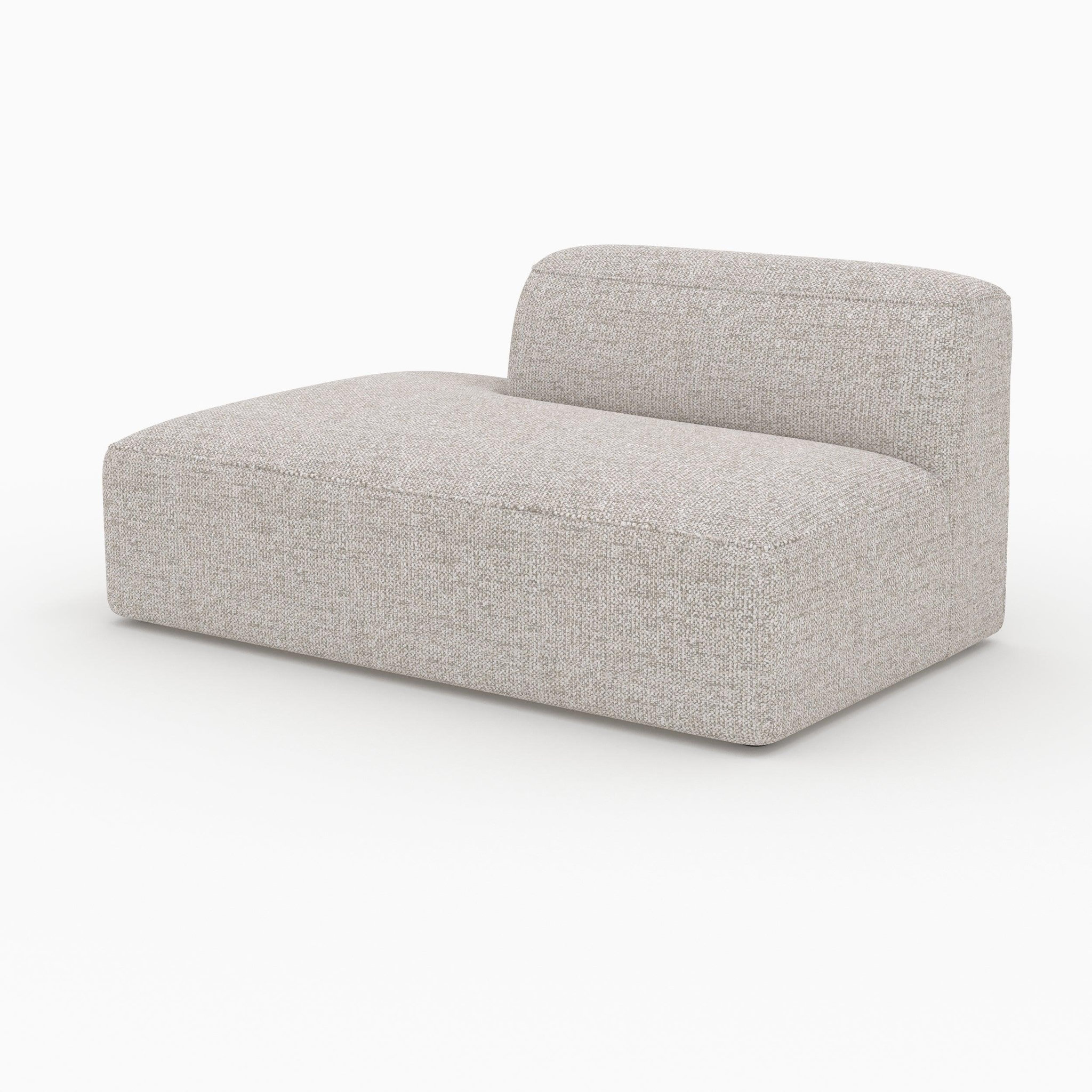 MAISON PAVANE Méridienne dossier à droite pour canapé modulable en tissu beige-hestia