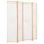 Voir la diapositive 3 : VIDAXL Cloison de separation 4 panneaux Creme 160x170x4 cm Tissu