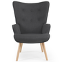 Voir la diapositive 3 : ID MARKET Fauteuil scandinave IVAR avec repose pieds gris anthracite