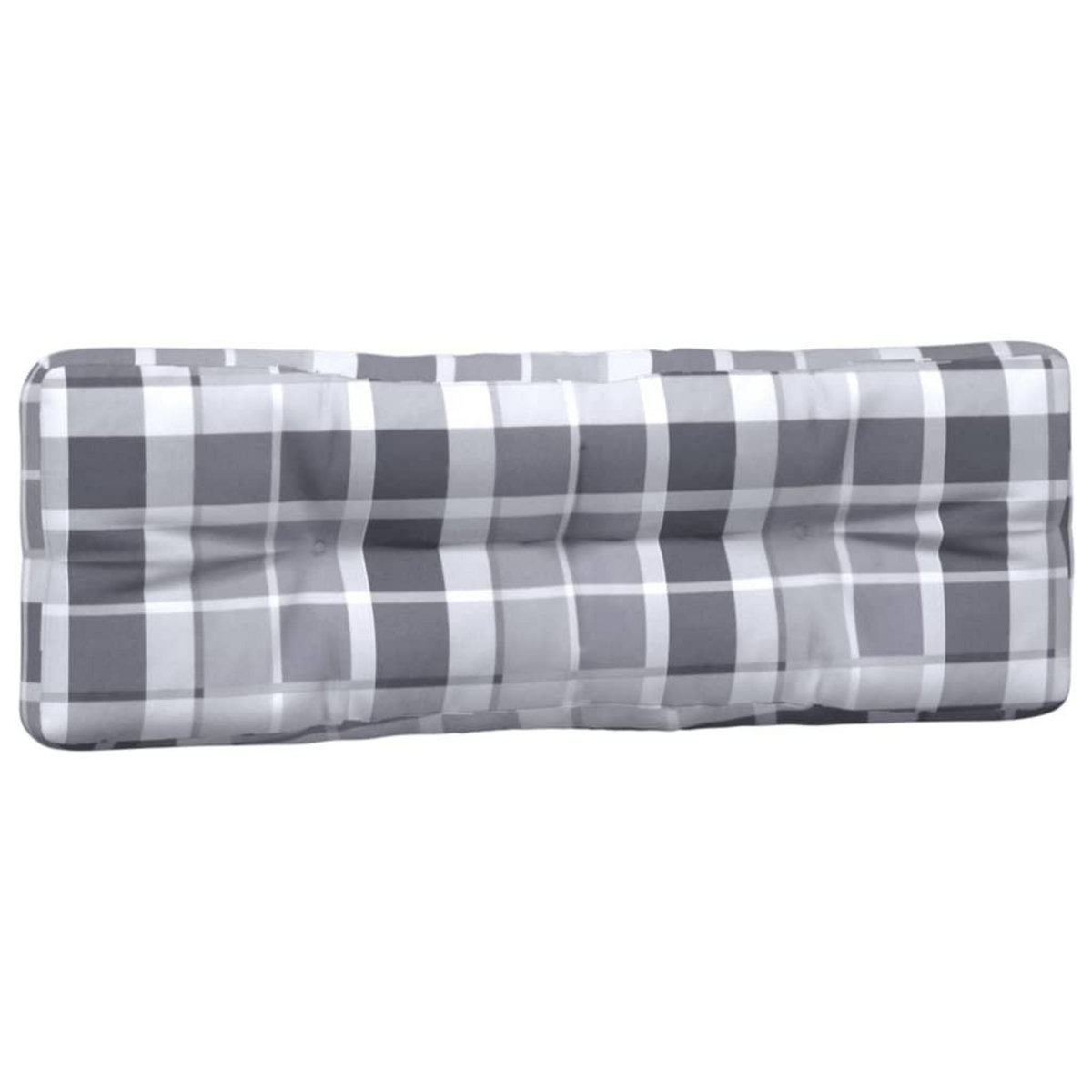 VIDAXL Coussins de palette lot de 5 motif a carreaux gris tissu