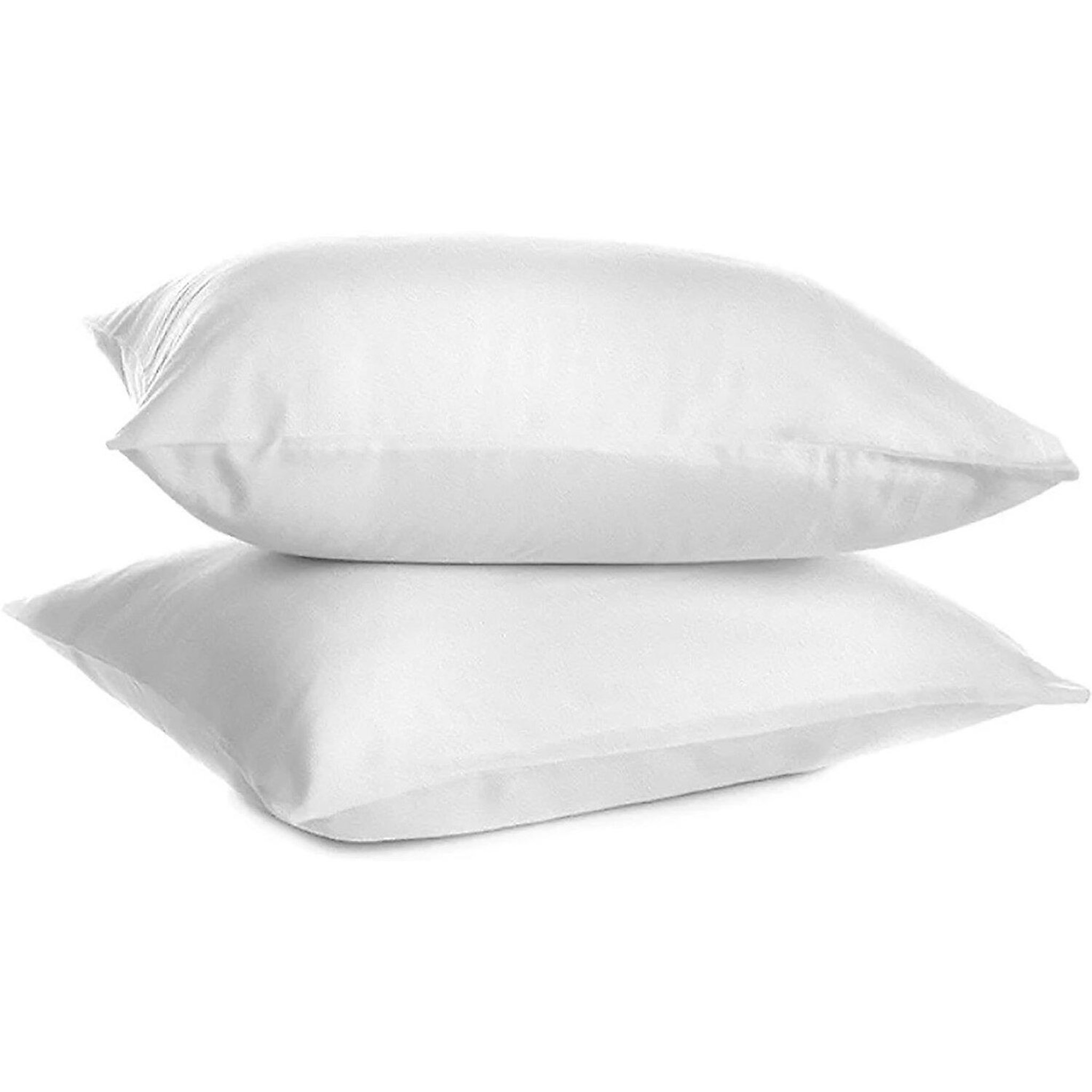 Home collection Lot de 2 proteges oreiller 65x65cm 100% polyester bouclette eponge et impermeable blanc