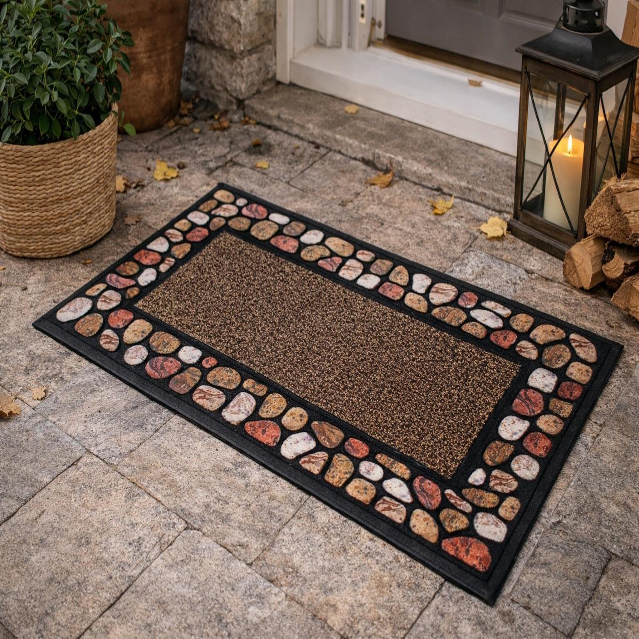Voir la diapositive 3 : Eden Tapis extérieur cailloux design et moderne