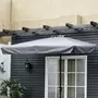 OUTSUNNY Demi parasol - parasol de balcon 5 entretoises métal dim. 2,3L x 1,3l x 2,49H m polyester haute densité gris