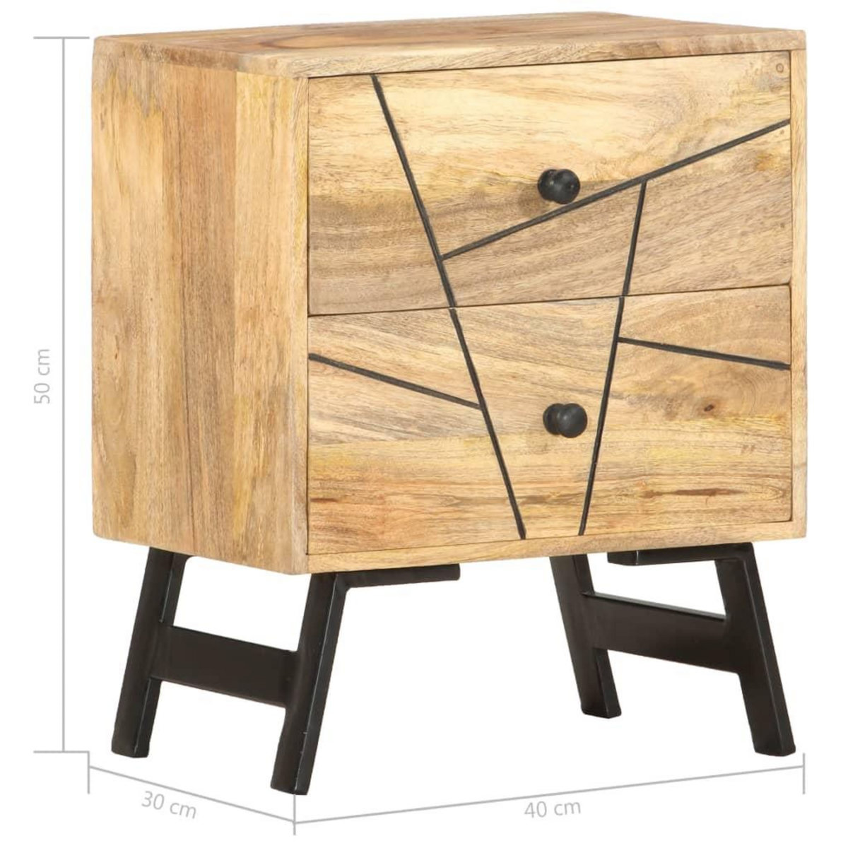 VIDAXL Table de chevet 40x30x50 cm Bois de manguier massif