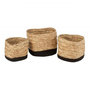 Voir la diapositive 1 : Paris Prix Lot de 3 Paniers Déco  Carrés  28cm Naturel & Noir