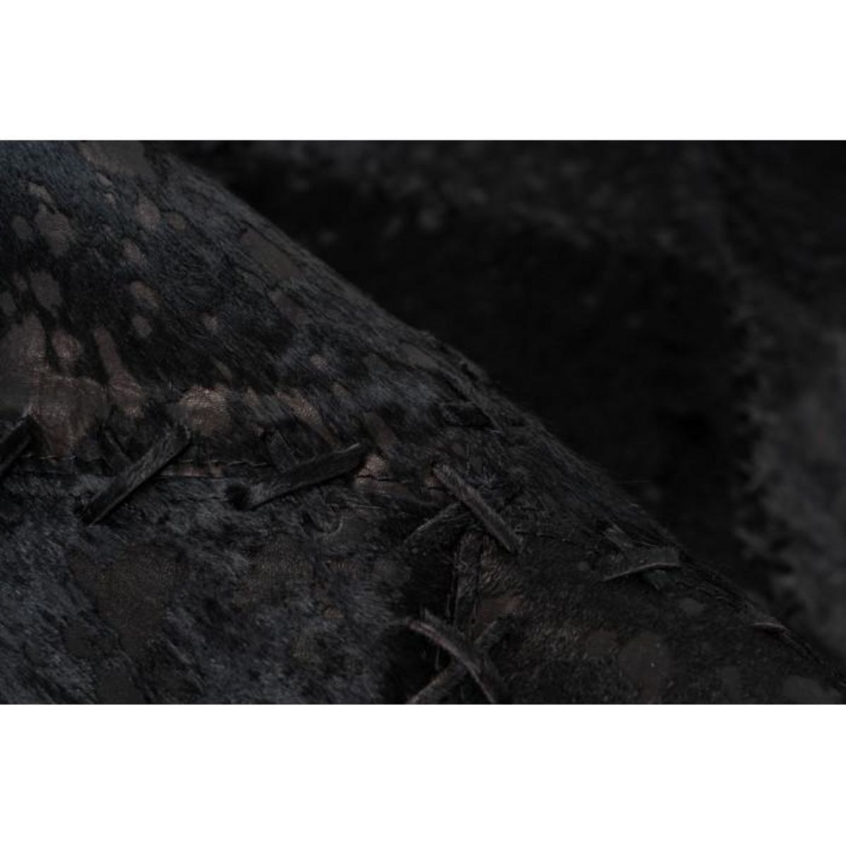 Paris Prix Tapis Patchwork en Cuir Fait Main  Voila  Noir