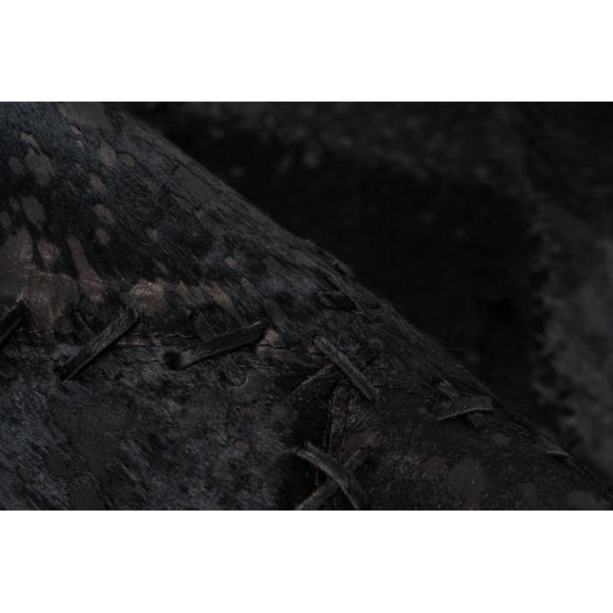 Paris Prix Tapis Patchwork en Cuir Fait Main  Voila  Noir