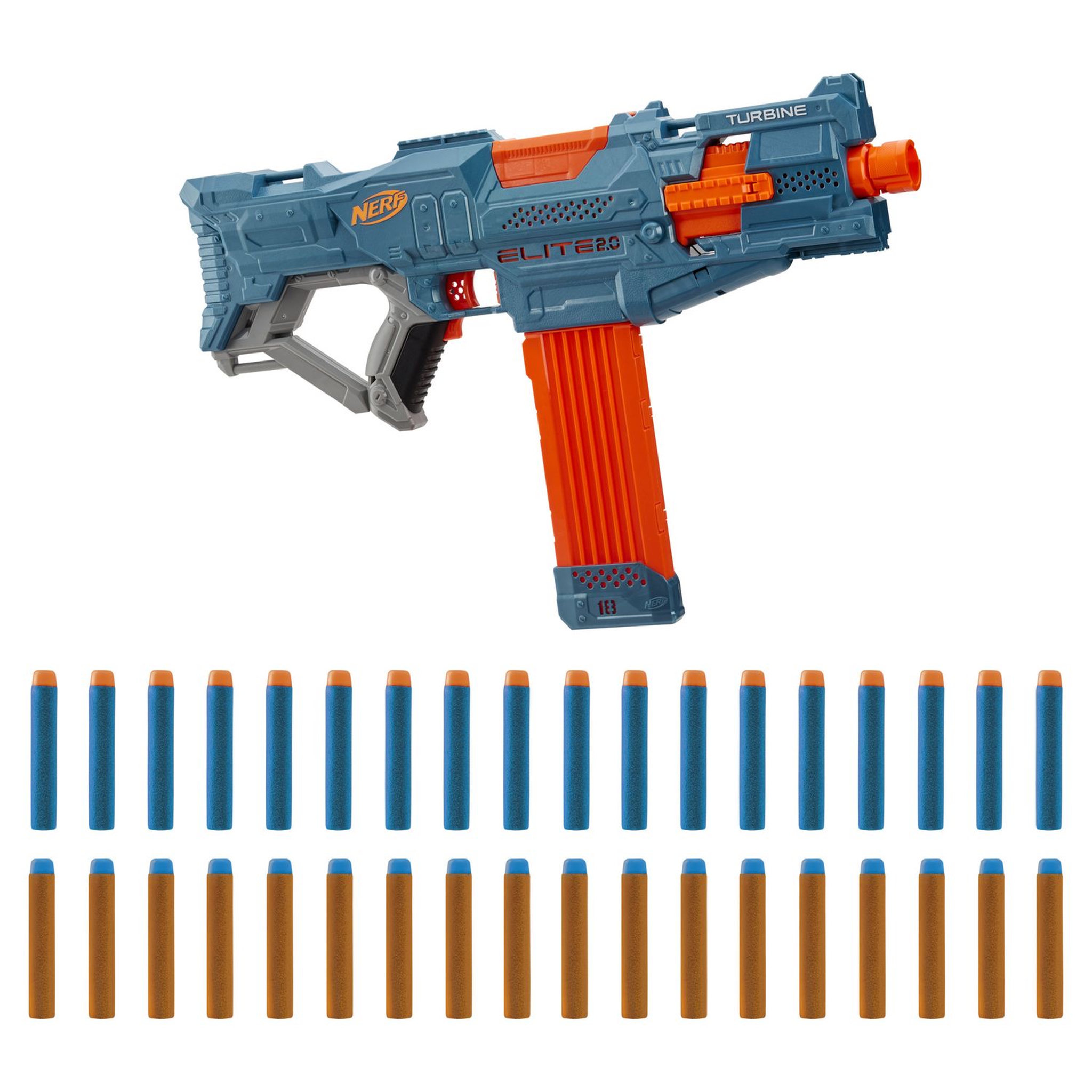 Voir la diapositive 2 : HASBRO Pistolet Elite 2.0 Turbine CS-18 Nerf