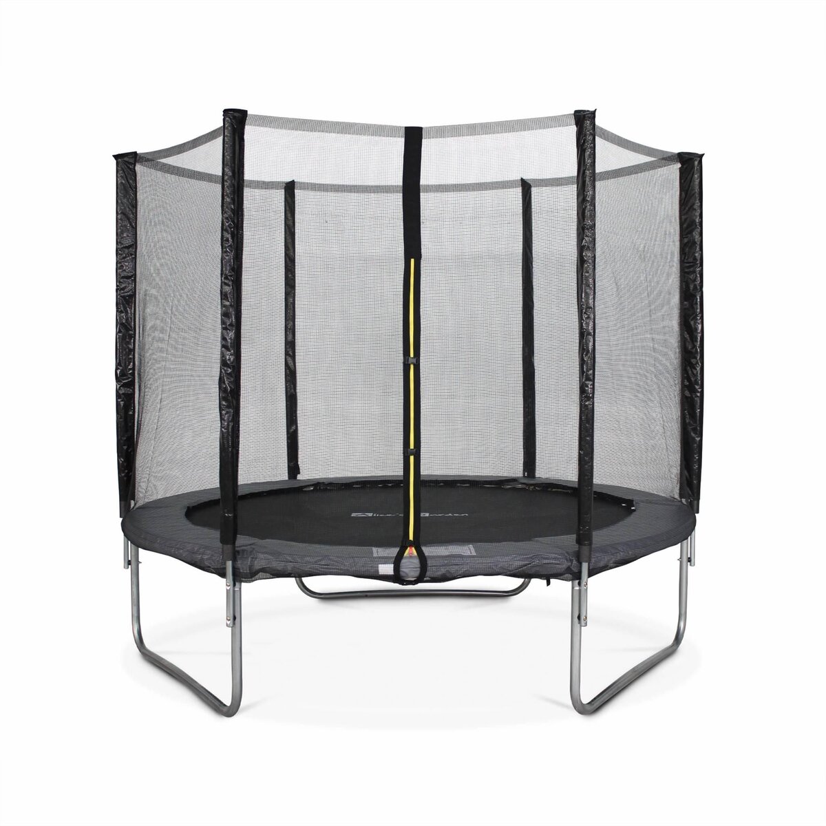 SWEEEK Trampoline rond Ø 250cm gris avec son filet de protection - Pluton - Trampoline de jardin 2.5m| Qualité PRO. | Normes EU.