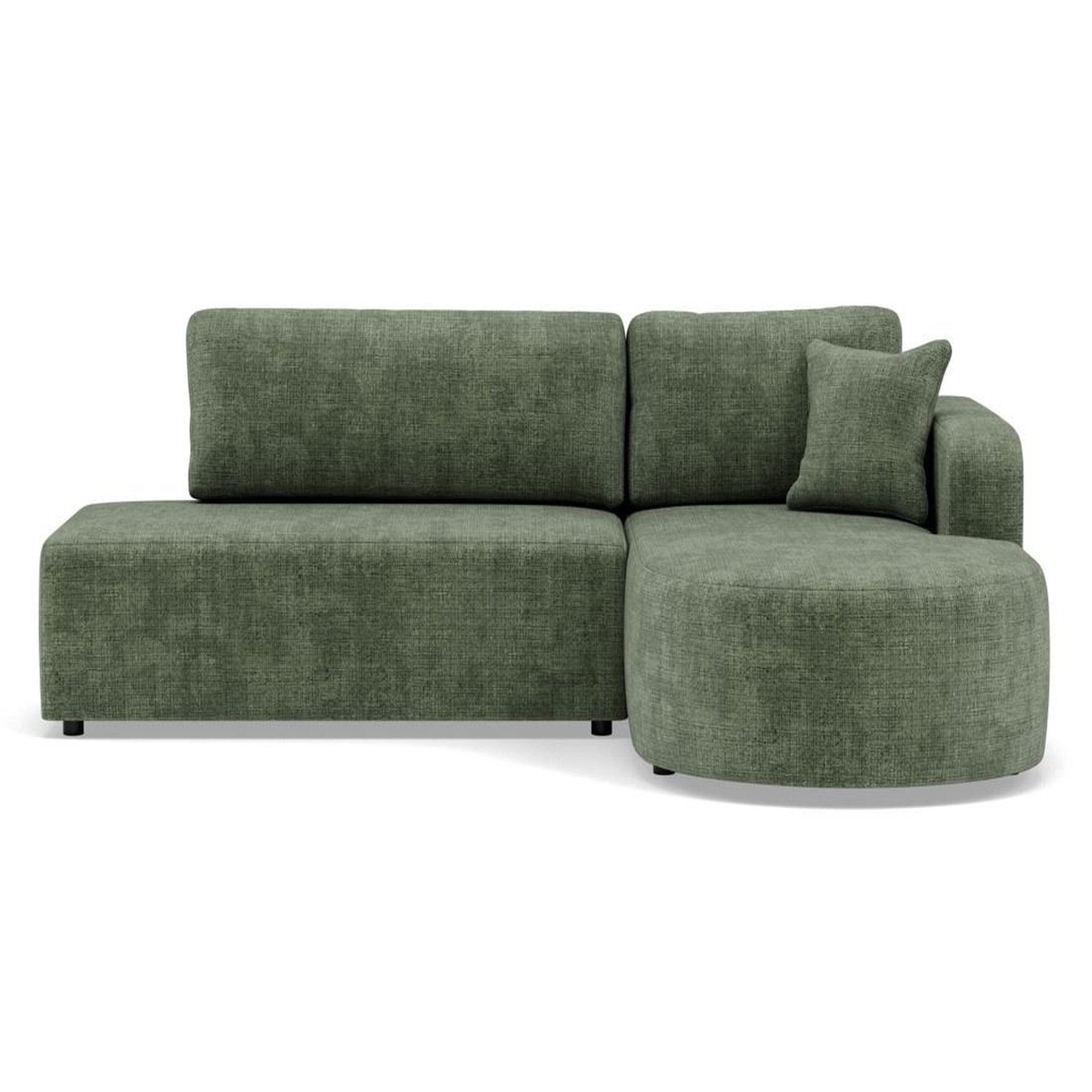 Voir la diapositive 1 : BEST MOBILIER Miro - canapé d'angle droit 4 places convertible avec coffre en velours texturé