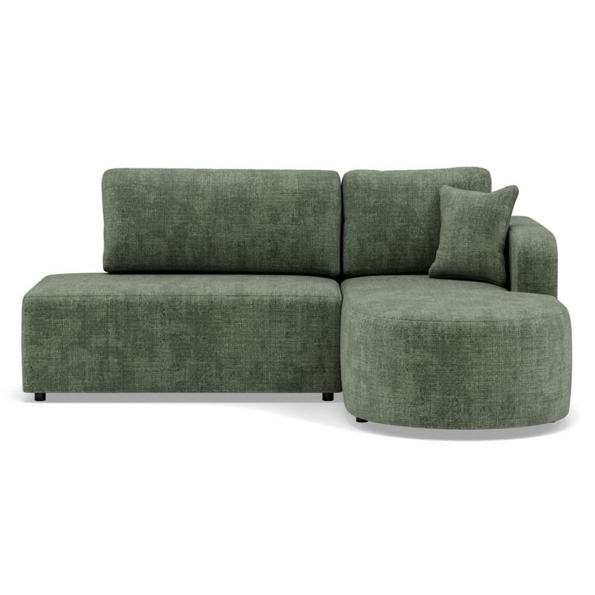 BEST MOBILIER Miro - canapé d'angle droit 4 places convertible avec coffre en velours texturé