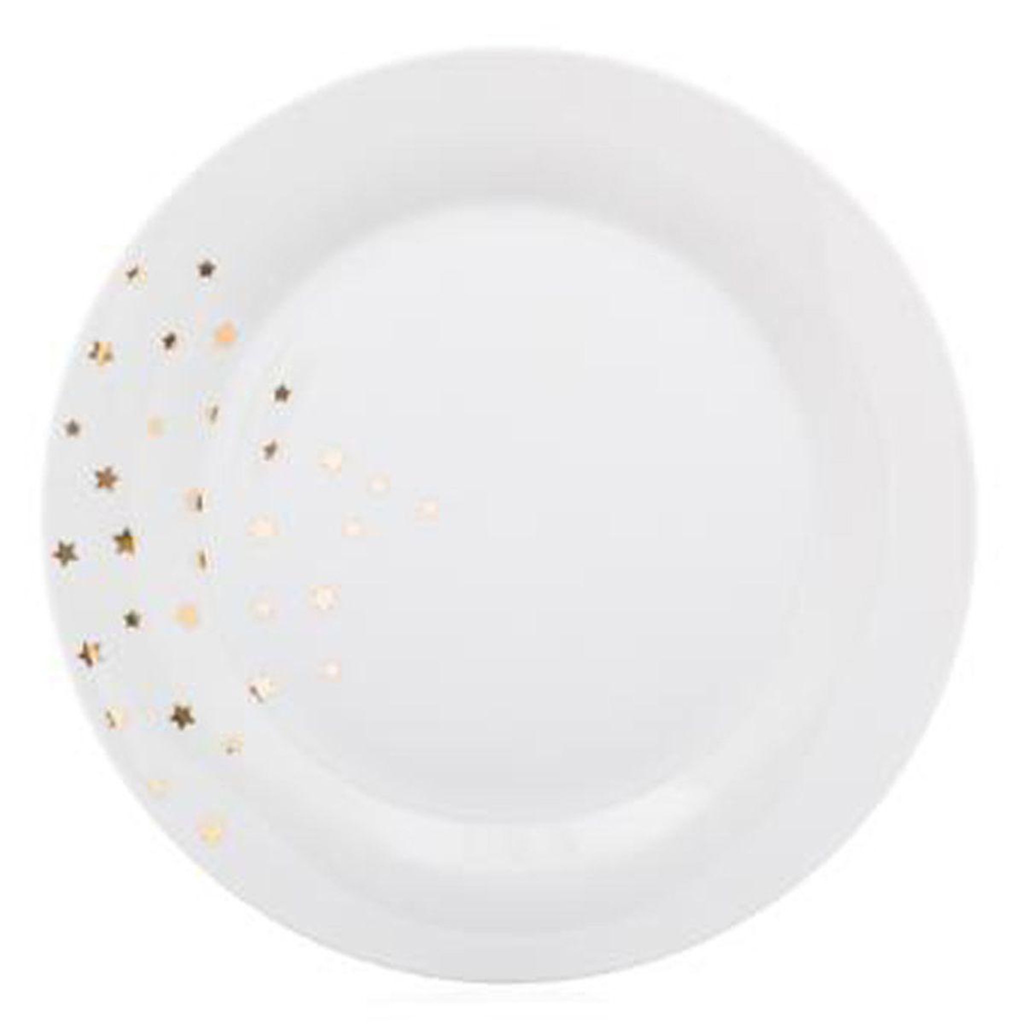 SECRET DE GOURMET Lot de 6 Assiettes Creuses  Star Gold  22cm Blanc