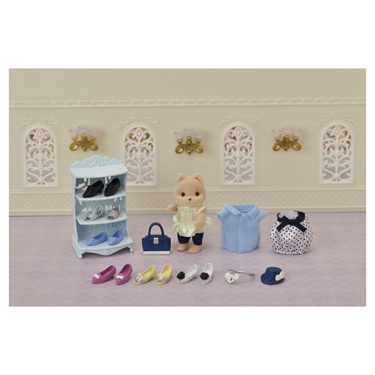 Sylvanian families 5541 - Sylvanian Families - Valisette de mode et grande soeur chien caramel