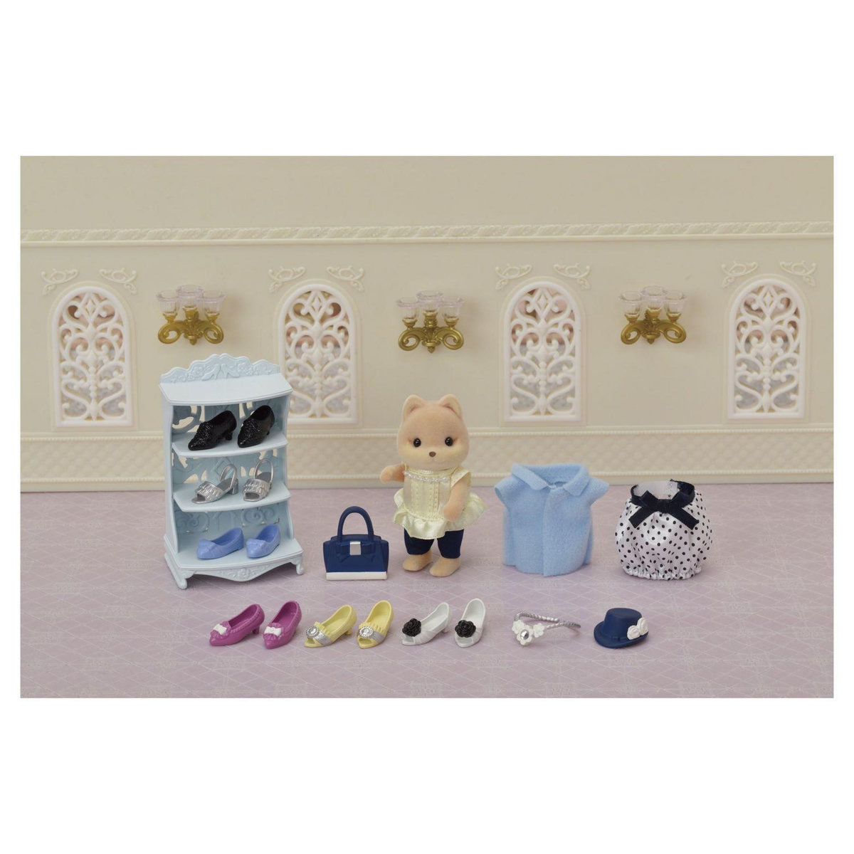 Sylvanian families 5541 - Sylvanian Families - Valisette de mode et grande soeur chien caramel