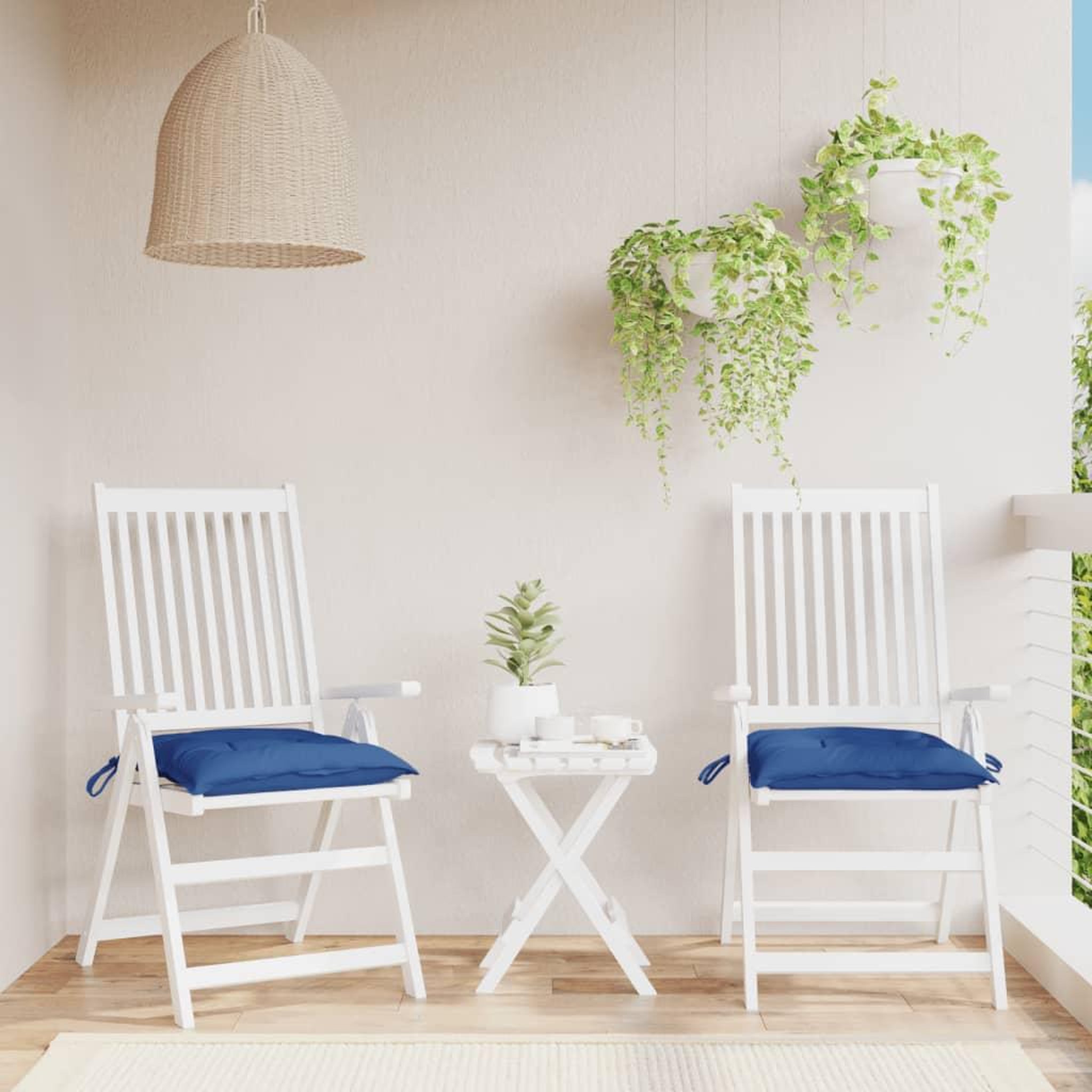 VIDAXL Coussins de chaise lot de 2 bleu 40x40x7 cm tissu oxford