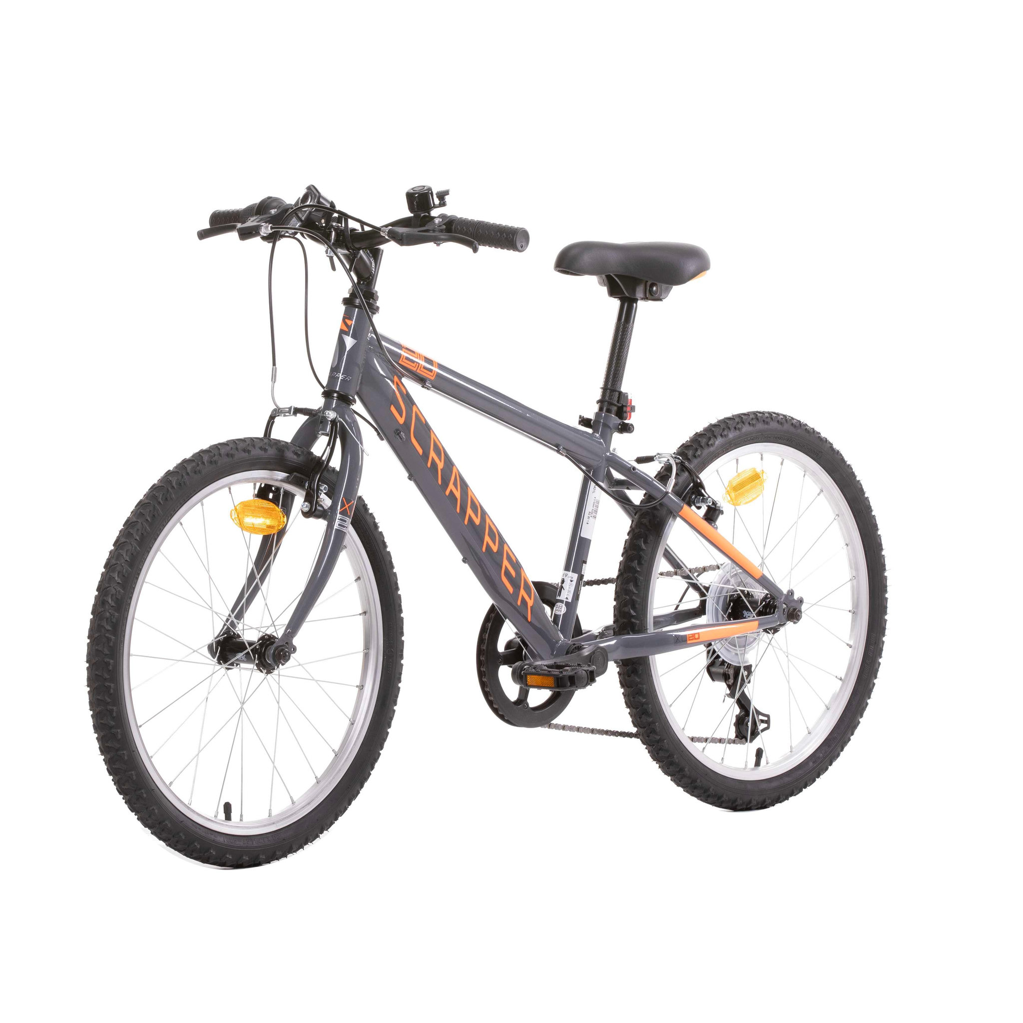 Voir la diapositive 3 : SCRAPPER Vélo enfant - VTT 20'' rigide  SCRAPPER  pour enfant de 120 à 140 cm - Cadre et fourche rigide en acier - 6 vitesses - Dérailleur Shimano - Freins V-Brake & Jantes en aluminium