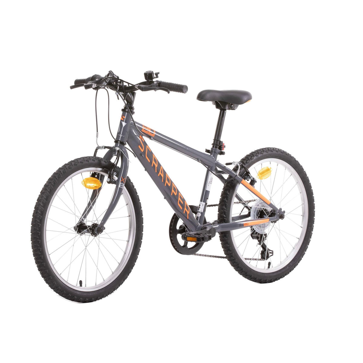 SCRAPPER Vélo enfant - VTT 20'' rigide  SCRAPPER  pour enfant de 120 à 140 cm - Cadre et fourche rigide en acier - 6 vitesses - Dérailleur Shimano - Freins V-Brake & Jantes en aluminium
