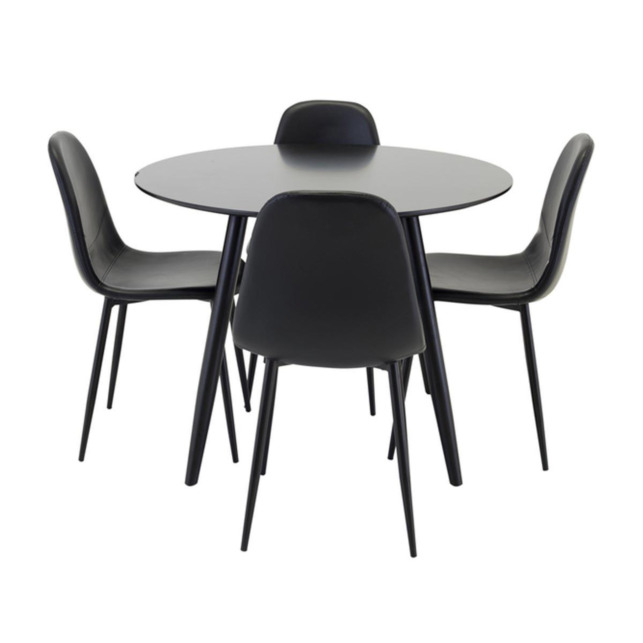 Paris Prix Ensemble table à manger & 4 chaises  plaza & polar i  100cm noir