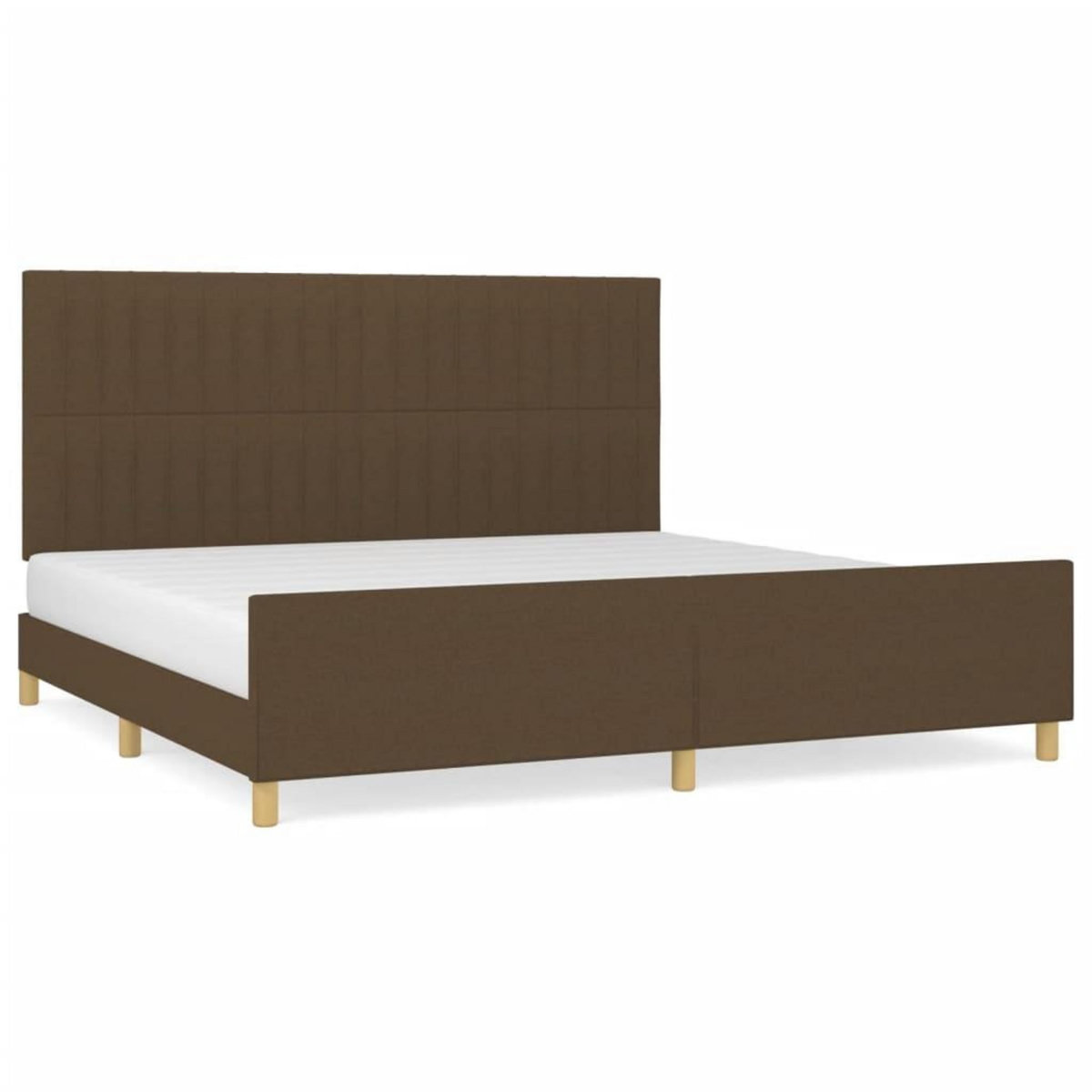 VIDAXL Cadre de lit sans matelas marron fonce 200x200 cm tissu