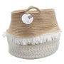 Voir la diapositive 4 : Paris Prix Lot de 3 Paniers de Rangement  Franges  35cm Blanc