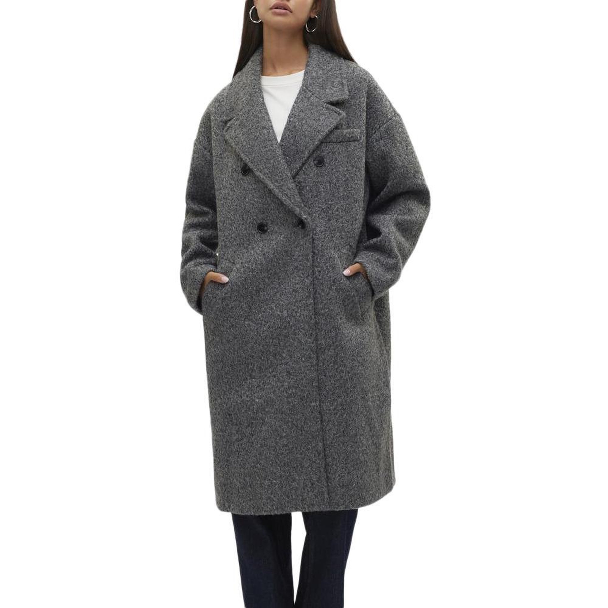 Voir la diapositive 1 : Vero Moda Manteau Long Gris Clair Femme Vero Moda Liteerika