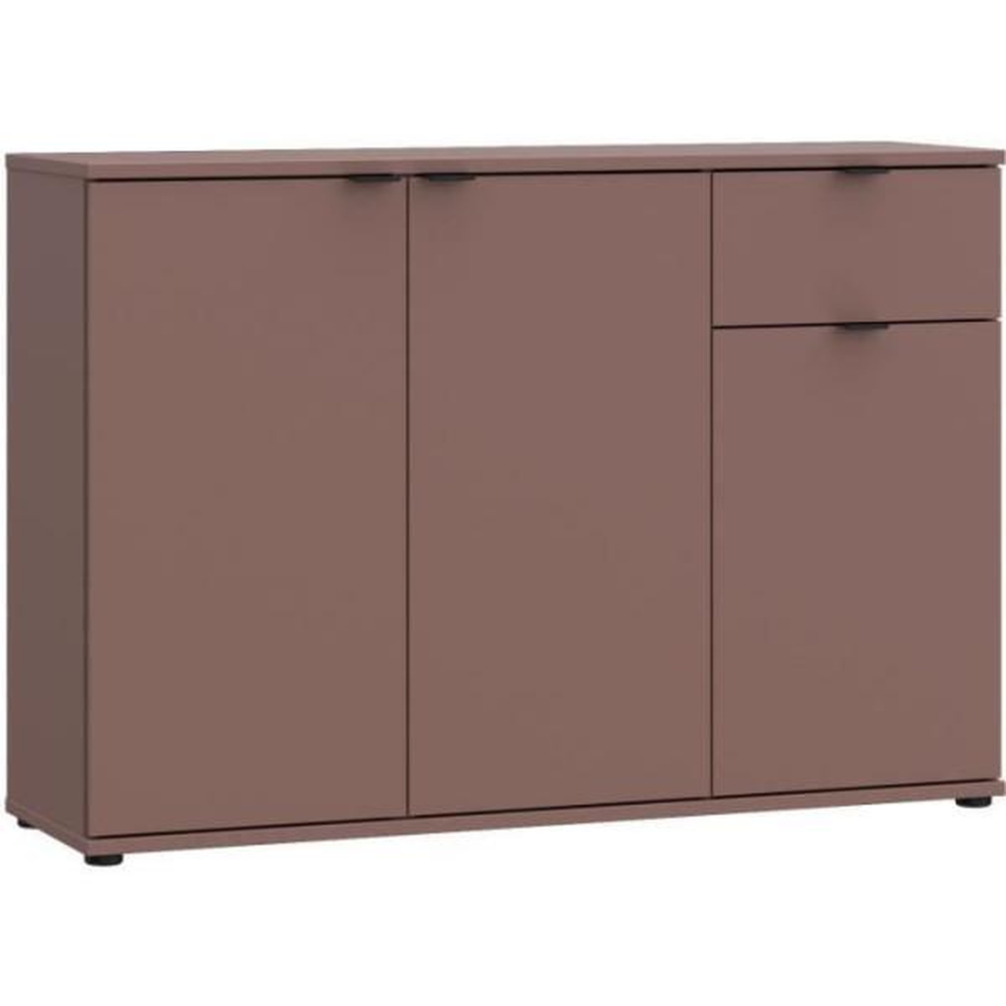 MARKET24 Commode - GANYMEDE - 3 portes - 1 tiroir - Terracotta - 119,8 x 34,1 x 82,3 cm